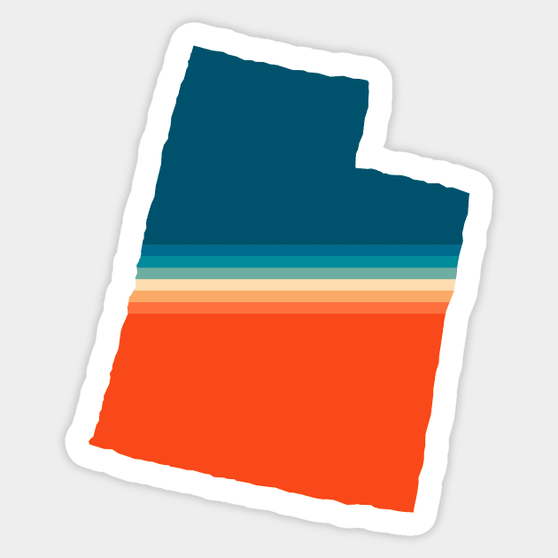 Utah State Retro Map Sticker by n23tees